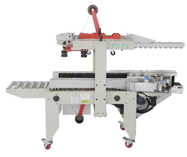 Semi-Automatic Carton Sealer with Side Labeling System - industrial carton sealers for automated packaging operations